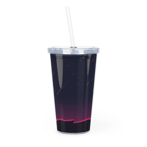 Holding the Sphere Plastic Tumbler with Straw