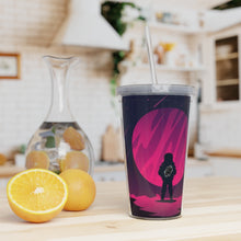 Holding the Sphere Plastic Tumbler with Straw